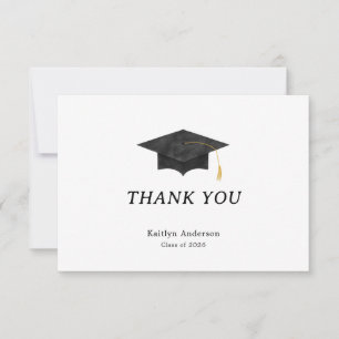 Carte de remerciement de fin d'études à capuchon a