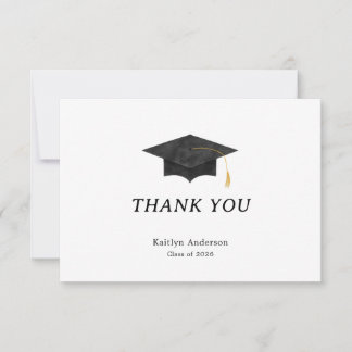Carte de remerciement de fin d'études à capuchon a