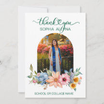 Carte de remerciement de fin d'études avec photo d