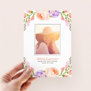 Carte de remerciement de fin d'études avec photo e