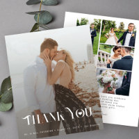 Carte de remerciement de mariage à 6 photos en col