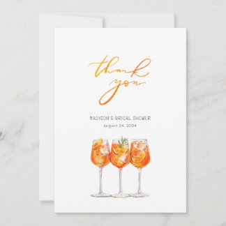 Carte de remerciement de mariage Aperol Spritz Ita