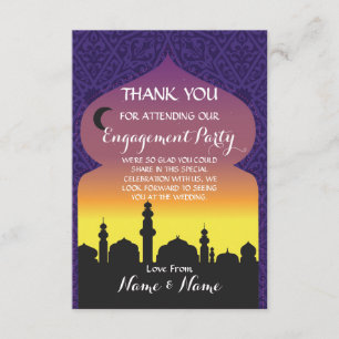 Carte de remerciement de mariage Arabian Nights