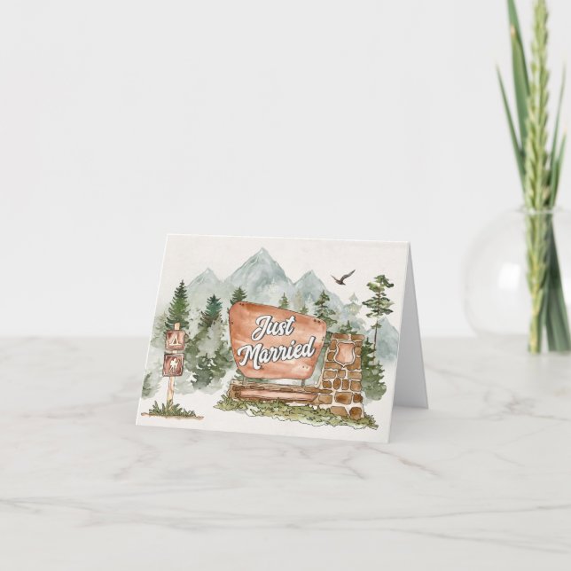 Carte de remerciement de mariage au Parc National (Devant)