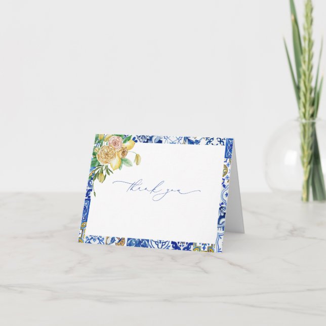 Carte de Remerciement de Mariage aux Citrons de Mé (Devant)