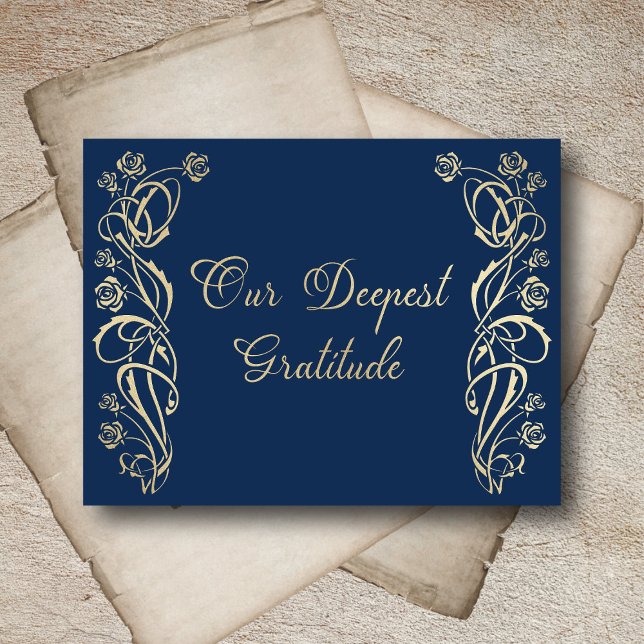 Carte de remerciement de mariage aux roses royales (Créateur téléchargé)