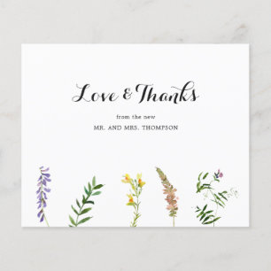 Carte de remerciement de mariage bohème sauvage à