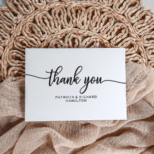 Carte de remerciement de mariage - Calligraphie Ch