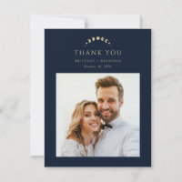 Carte de remerciement de mariage céleste bleu