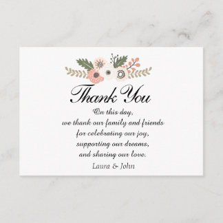 Carte de remerciement de mariage Classique Chic
