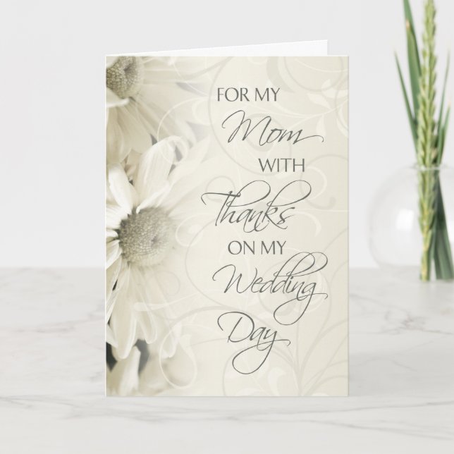 Carte de remerciement de mariage de maman à fleurs (Devant)