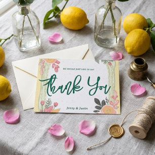 Carte de remerciement de mariage d'été au citron f