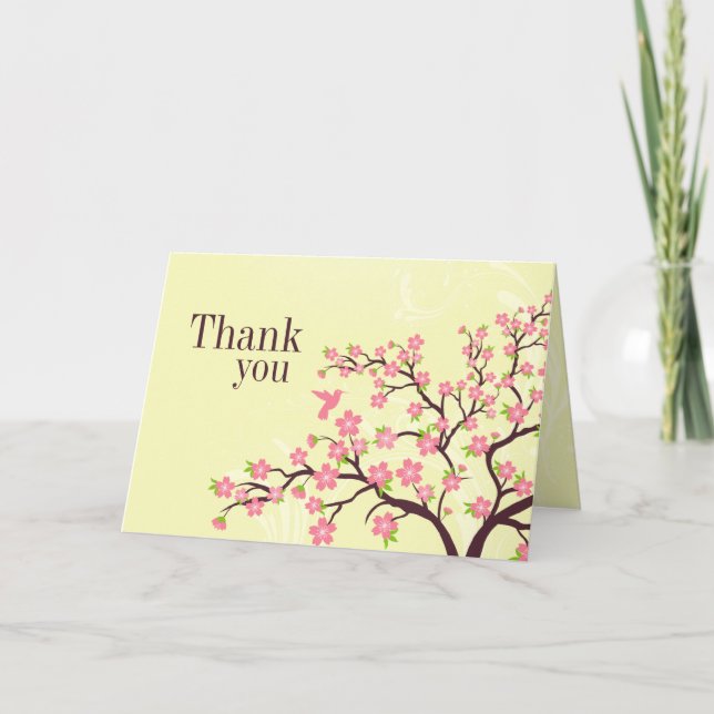 Carte de remerciement de mariage élégante à fleurs (Devant)