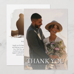 Carte de remerciement de mariage élégante avec pho