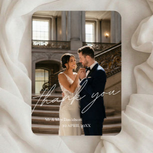 Carte de remerciement de mariage élégante et luxue