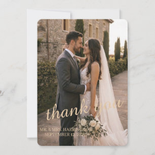 Carte de remerciement de mariage élégante et luxue