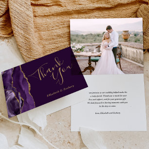 Carte de remerciement de mariage en or et agate vi
