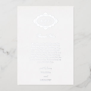 Carte de remerciement de mariage en véritable feui