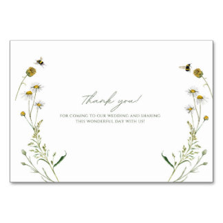 Carte de remerciement de mariage floral – Noms mod