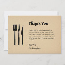 Carte de remerciement de mariage Funny Free BBQ