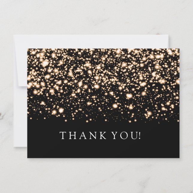 Carte de remerciement de mariage Gold Midnight Gla (Devant)