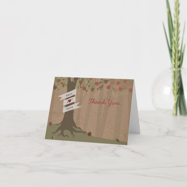 Carte de remerciement de mariage inspirée de papie (Devant)