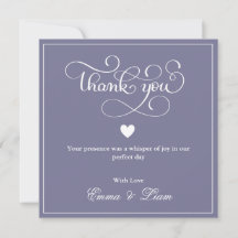 Carte de remerciement de mariage lavande poussiére