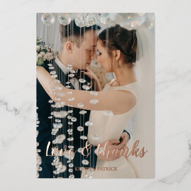 Carte de remerciement de mariage Love & thanks (Recto)