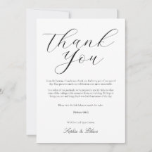Carte de remerciement de mariage minimaliste
