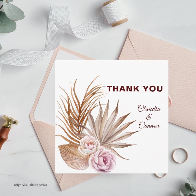 Carte de remerciement de mariage minimaliste (Créateur téléchargé)