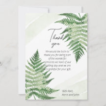 Carte de remerciement de mariage Minimaliste à mot