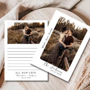 Carte de remerciement de mariage minimaliste avec