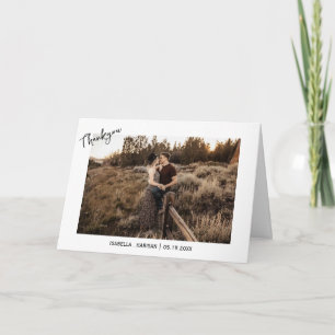 Carte de remerciement de mariage minimaliste avec