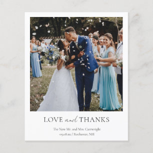 Carte de remerciement de mariage minimaliste class