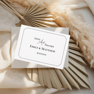 Carte de remerciement de mariage noir avec code QR