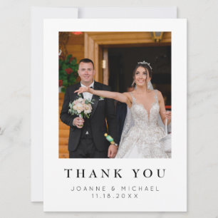 Carte de remerciement de mariage personnalisée ave