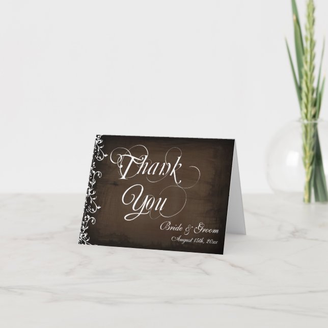 Carte de remerciement de mariage personnalisée ave (Devant)