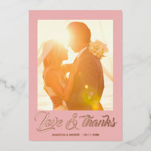 Carte de remerciement de mariage personnalisée ave