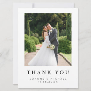 Carte de remerciement de mariage personnalisée ave