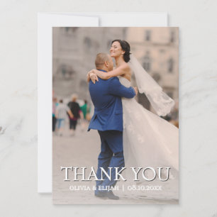 Carte de remerciement de mariage personnalisée rom