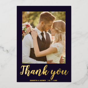 Carte de remerciement de mariage photo 2 écriture 