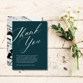 Carte de remerciement de mariage photo avec texte