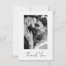 Carte de remerciement de mariage photo classique à