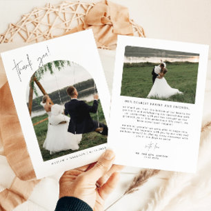 Carte de remerciement de mariage photo d'architect