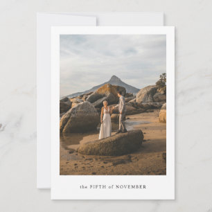 Carte de remerciement de mariage photo élégante mi