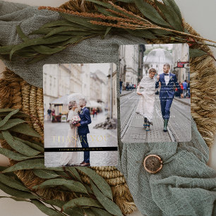 Carte de remerciement de mariage photo minimale av