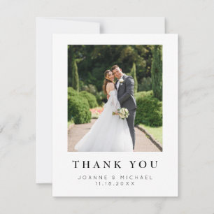 Carte de remerciement de mariage photo moderne per