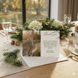 Carte de remerciement de mariage photo simple Coup