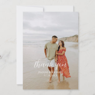 Carte de remerciement de mariage photo simple mode