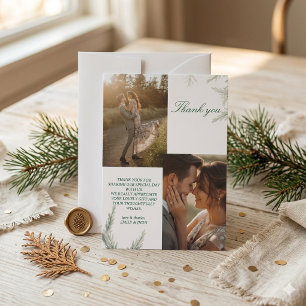 Carte de remerciement de mariage photo simple mode